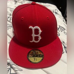New Era Red Boston Red Sox Fitted 7 3/8 Hat